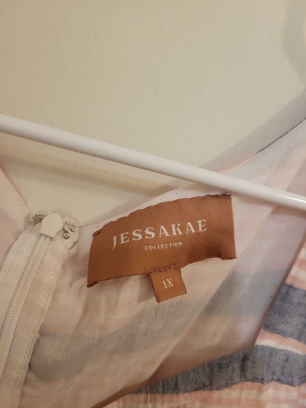 JessaKae Pink and Blue Striped Cotton Maxi Dress - Picture 2 of 2